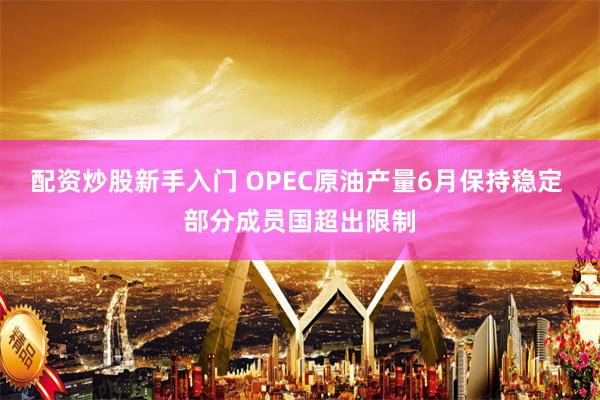 配资炒股新手入门 OPEC原油产量6月保持稳定 部分成员国超出限制